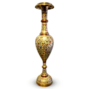BRASS FLOWERVASE WITH MEENA WORK WITH CARVING -72 INCHES-ALN1079